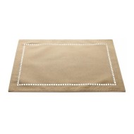Lugar Americano 45x30cm De Poliéster E Linho Levis Bege